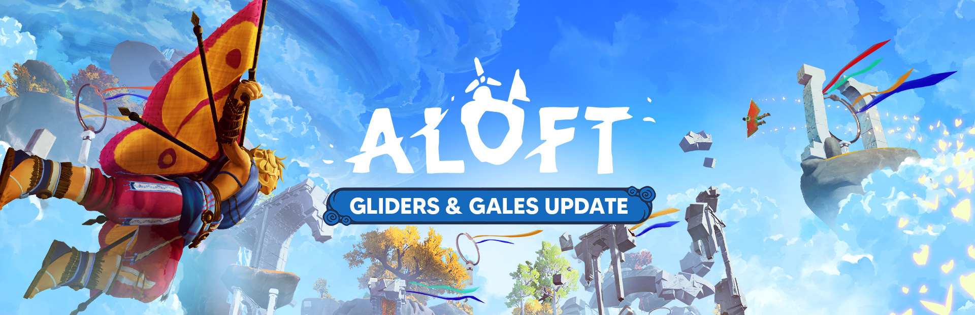 Aloft-Update: Gleiter & Stürme — Neue Inseln, Rennen