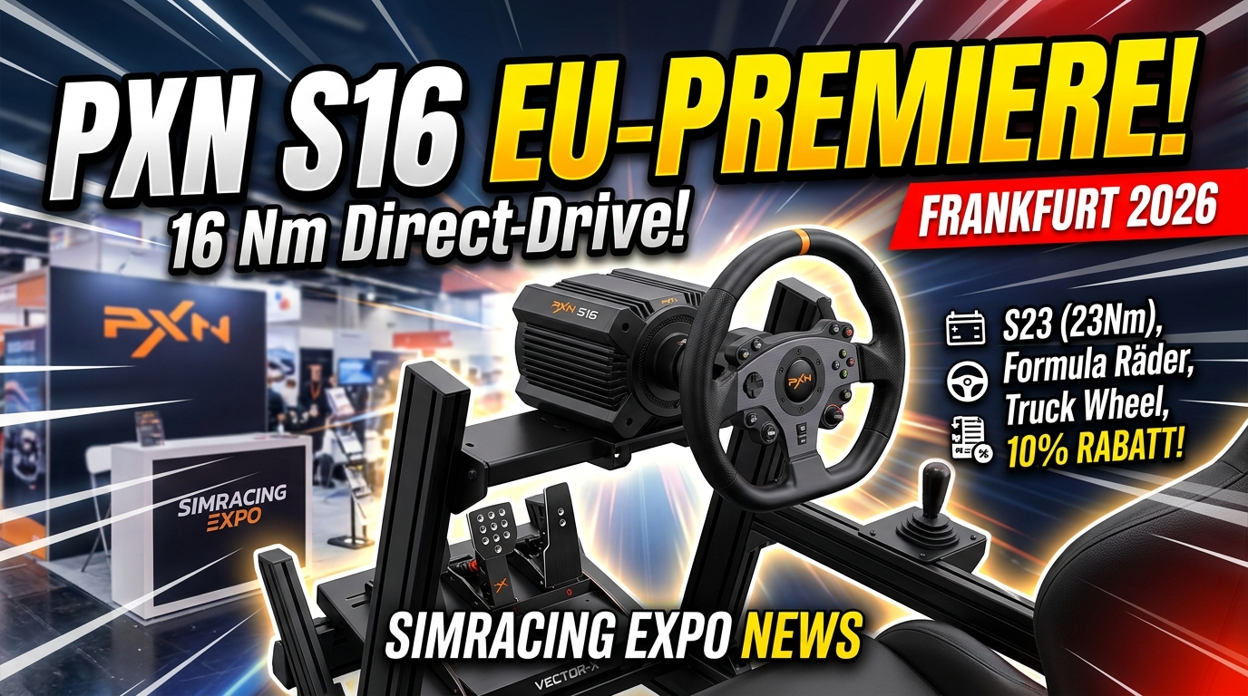 PXN S16 Direct-Drive: Europapremiere auf SimRacing Expo
